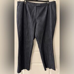 #x889 - isabella Women’s Suits Indigo Blue Flat Front Denim Look Trouser Pants